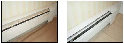 Baseboard heater - before & after painting