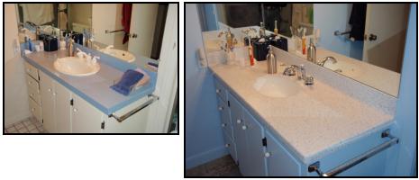 New vanity top & paint - before & after